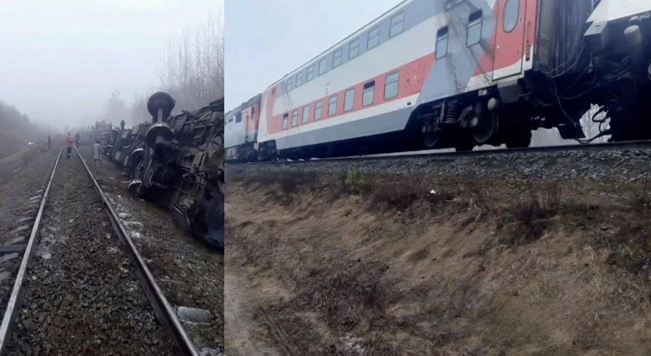 Первые кадры с места схода вагонов поезда «Челябинск — Москва» в Ульяновской области Первые кадры с места схода вагонов поезда «Челябинск — Москва» в Ульяновской области