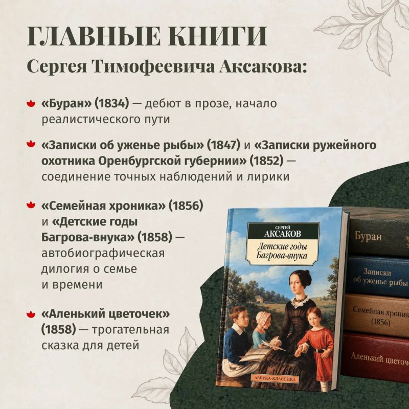 1 октября исполняется 235 лет со дня рождения Аксакова! 1 октября исполняется 235 лет со дня рождения Аксакова!