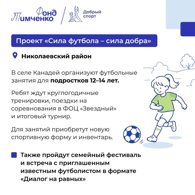 Семь проектов из Ульяновской области стали победителями конкурса Фонда Тимченко «Добрый спорт» Семь проектов из Ульяновской области стали победителями конкурса Фонда Тимченко «Добрый спорт»