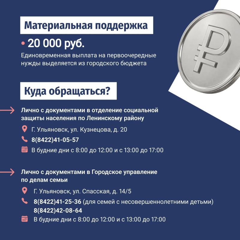 Поддержка жителей Ульяновска, пострадавших при атаке БПЛА Поддержка жителей Ульяновска, пострадавших при атаке БПЛА