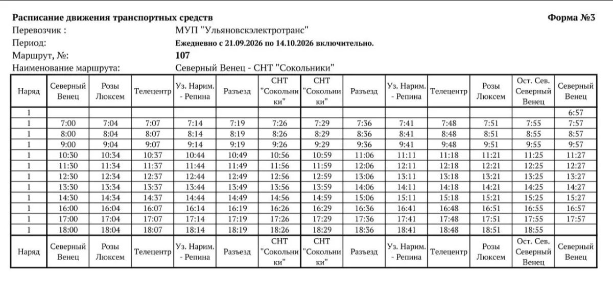 Дачный трамвай №107 продолжит курсировать в Ульяновске до 18 октября включительно